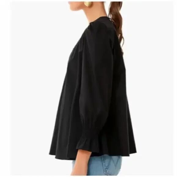 Tuckenuck Easton Swing V Neck Long Sleeve Top - Black XL - Picture 3 of 9